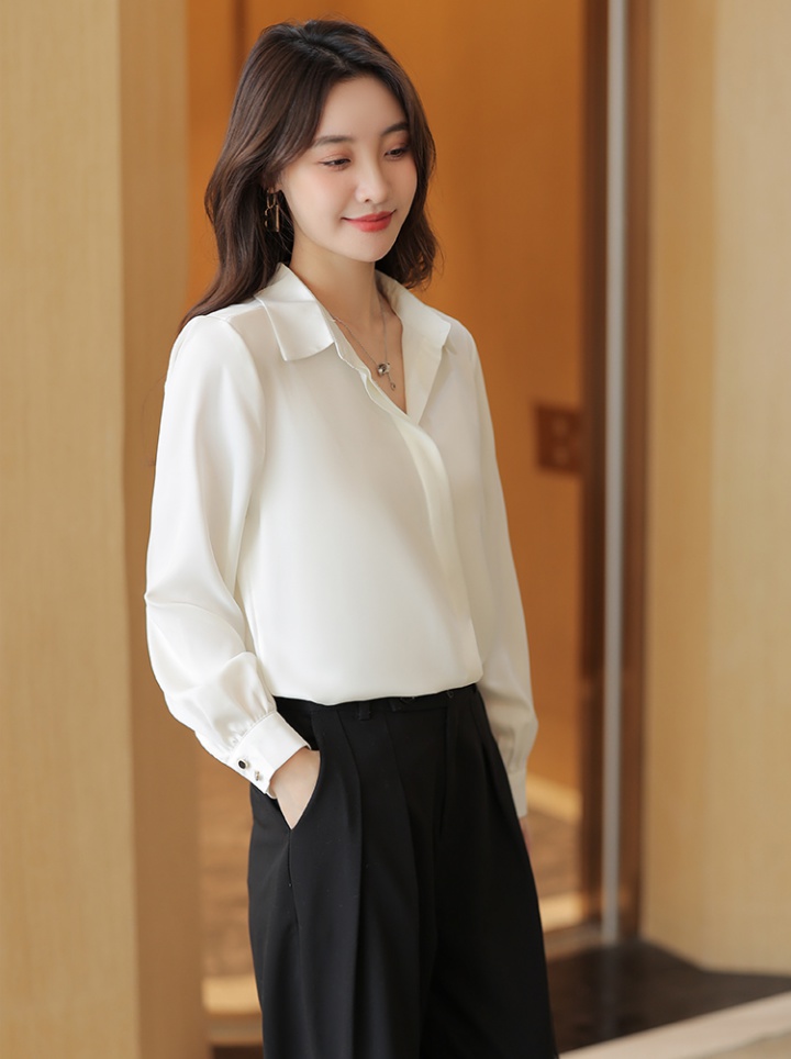 Korean style white tops spring shirt for women