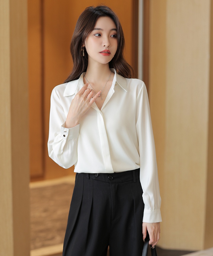 Korean style white tops spring shirt for women