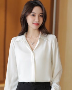 Korean style white tops spring shirt for women