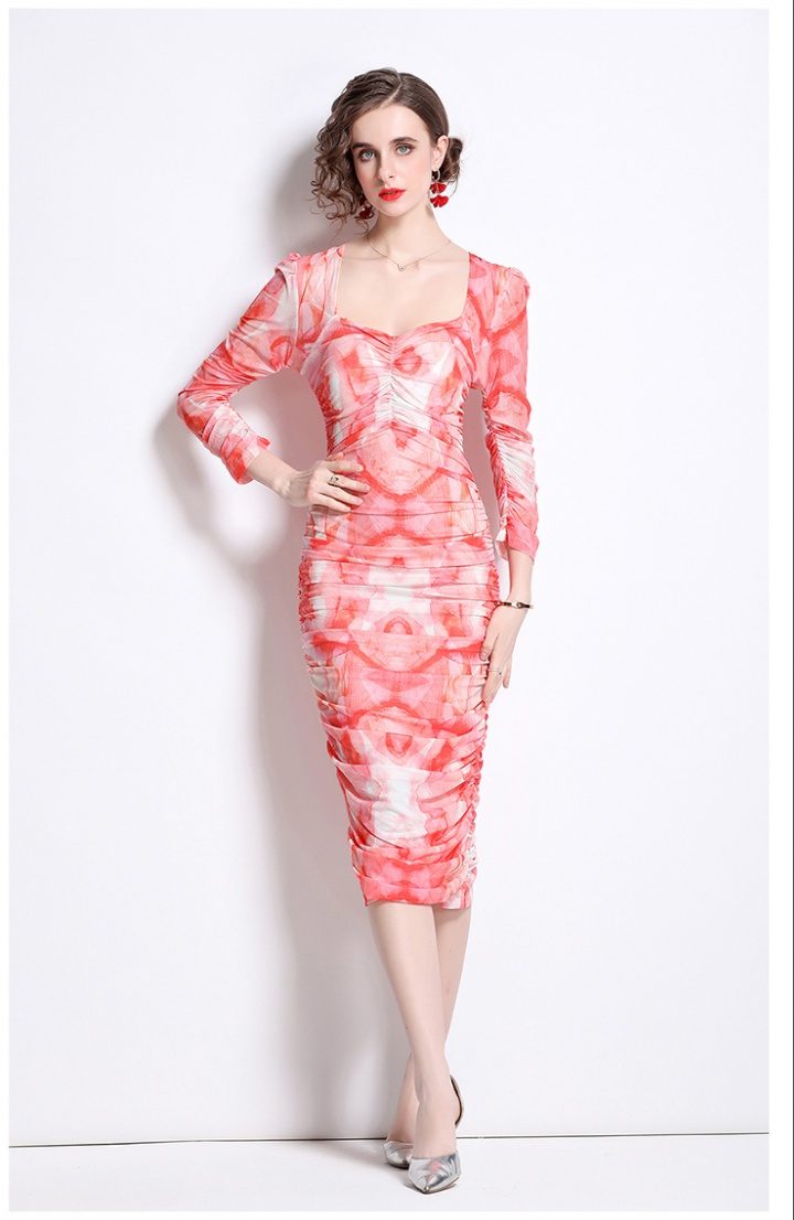 Sexy spring and summer gauze slim European style dress