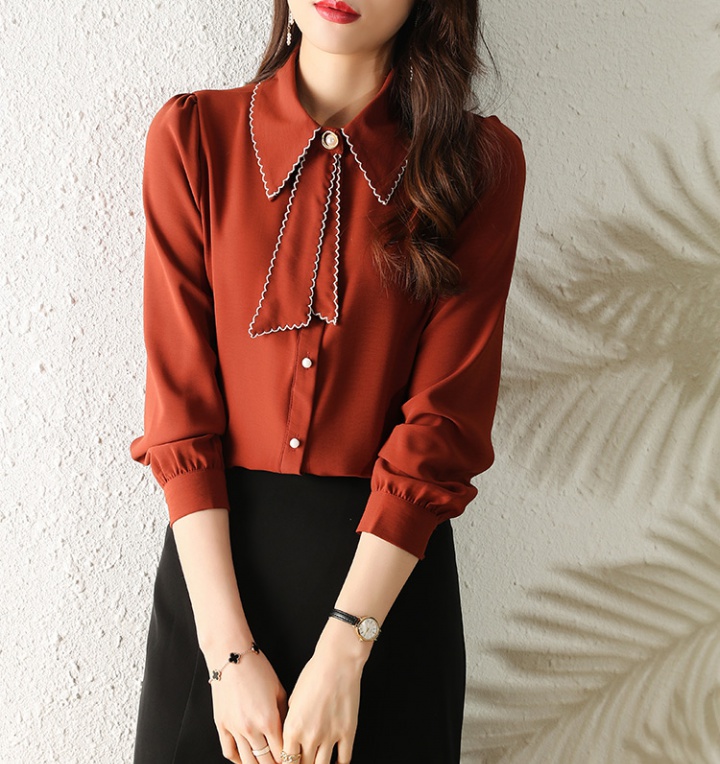 Spring bottoming tops chiffon shirt for women