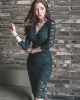 Slim Korean style sexy lace spring dress for women