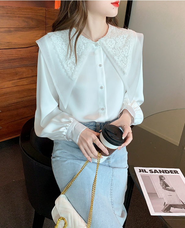 Autumn temperament tops Korean style shirt for women