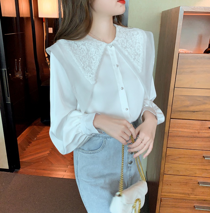 Autumn temperament tops Korean style shirt for women