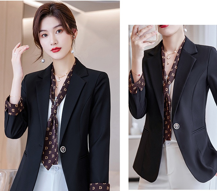 Black autumn overalls business suit a set
