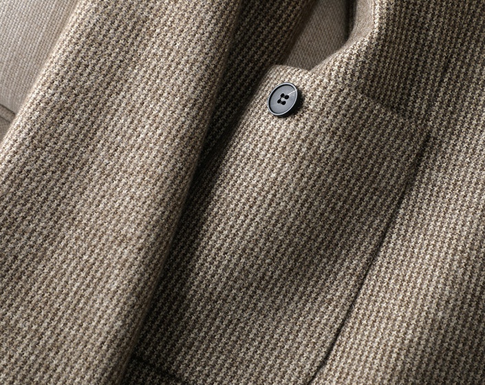 Houndstooth business suit pinched waist woolen coat