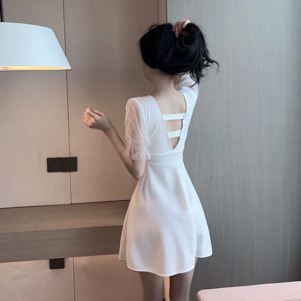V-neck sexy slim hollow waist dress