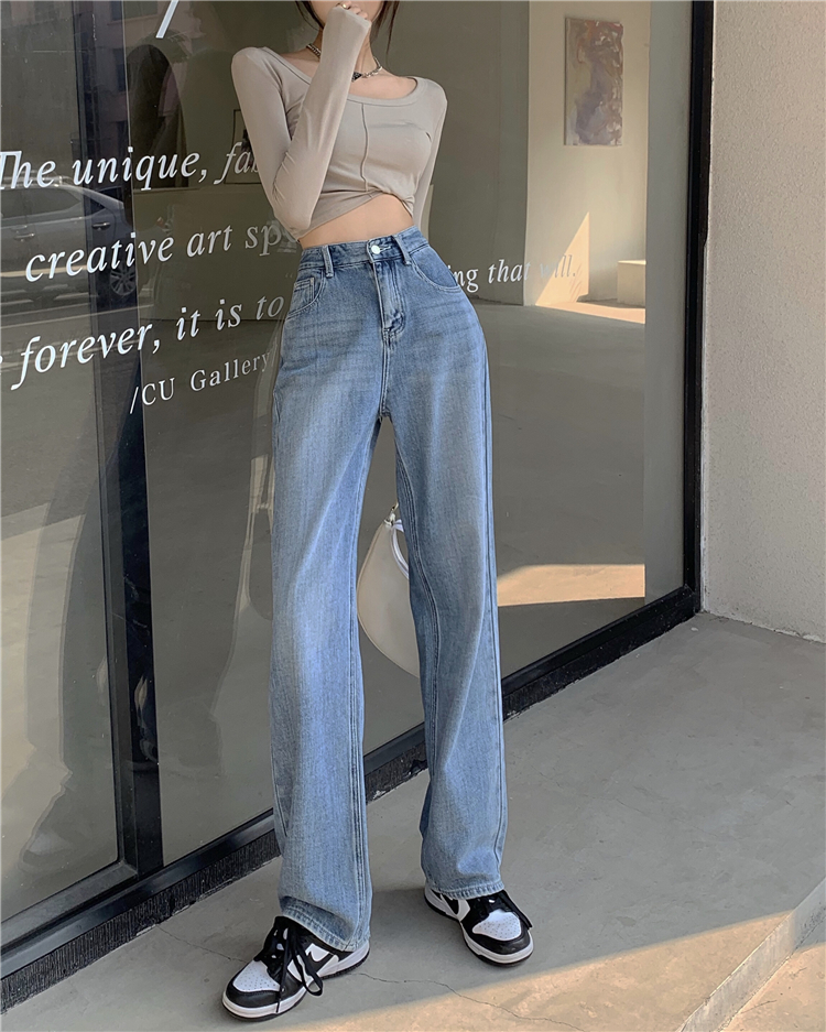 Loose spring high waist wide leg pants