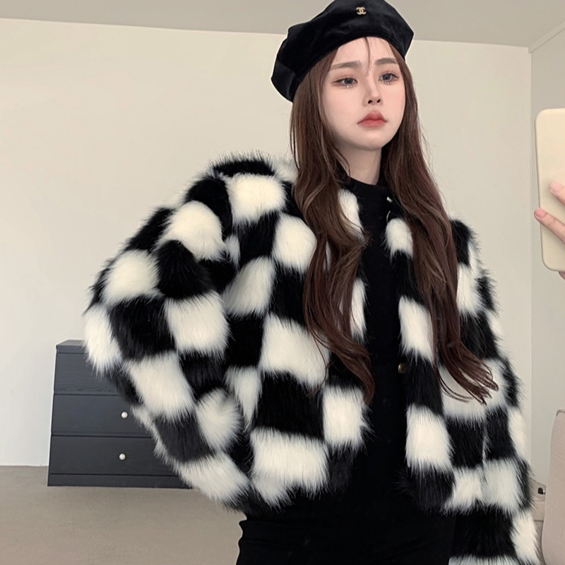 Winter loose Korean style fur coat fluffy short coat