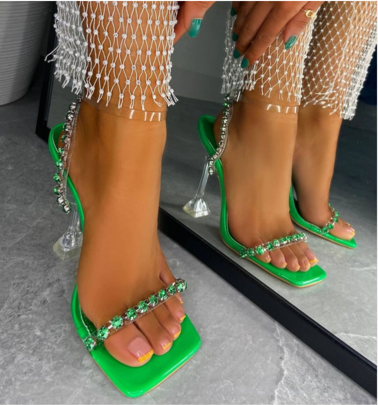 Rhinestone European style high-heeled sandals for women