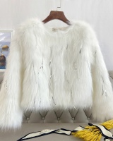 Short butterfly coat weave ladies fur coat for women
