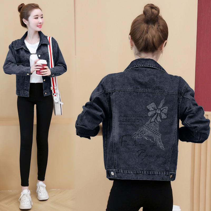 Korean style high temperature jacket loose rhinestone coat