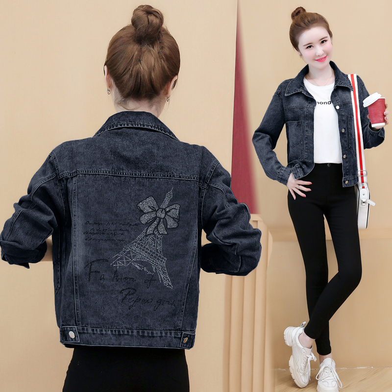 Korean style high temperature jacket loose rhinestone coat