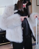 Fashion fox fur fur coat short slim coat for women