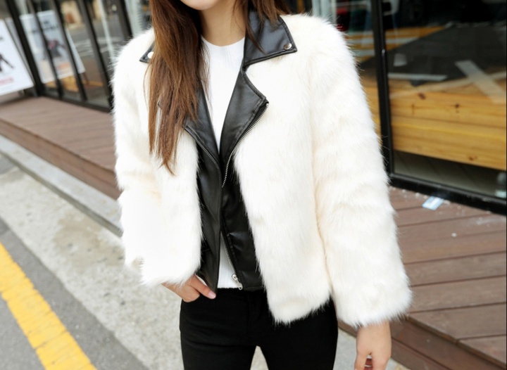 Fashion fox fur fur coat short slim coat for women