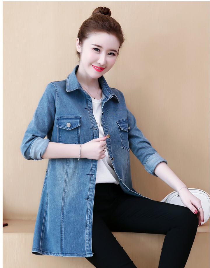Korean style slim cardigan long sleeve long tops