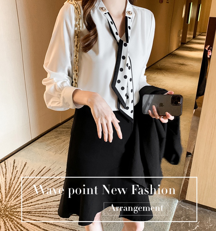 Long sleeve Korean style tops frenum shirt for women