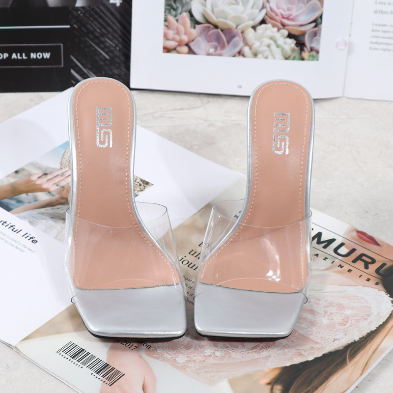 Sexy high-heeled large yard simple summer slippers for women