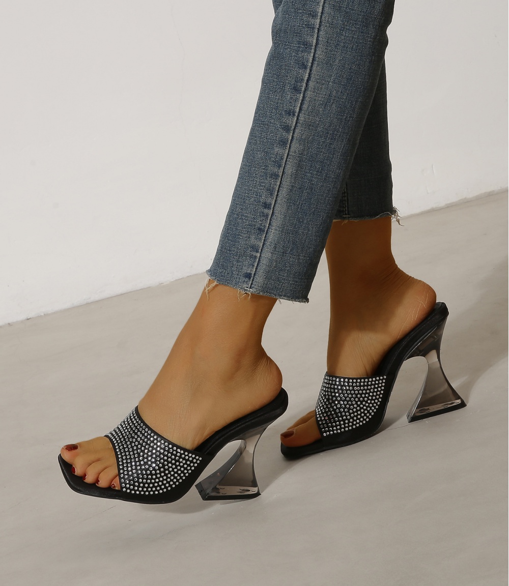 Square head high-heeled shoes high-heeled sandals