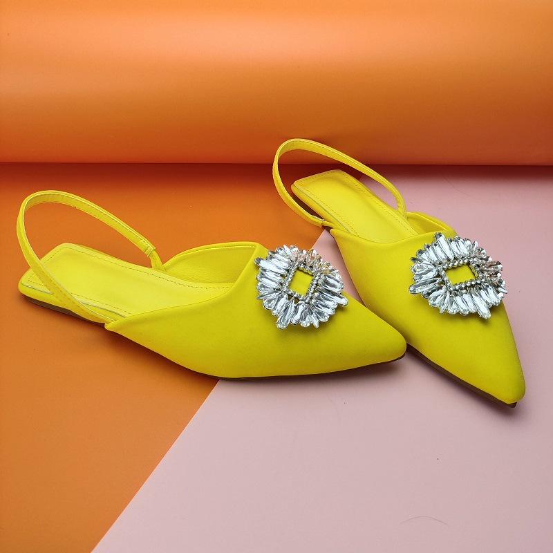 Sun flower diamond wear slippers large yard flat sandals