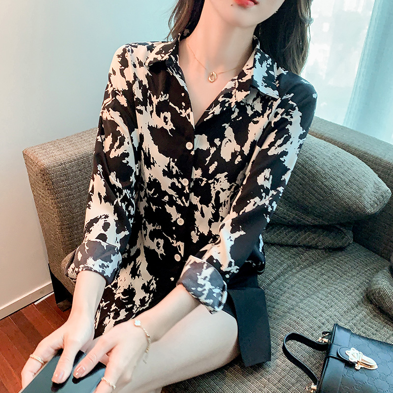 Spring long sleeve shirt all-match tops for women