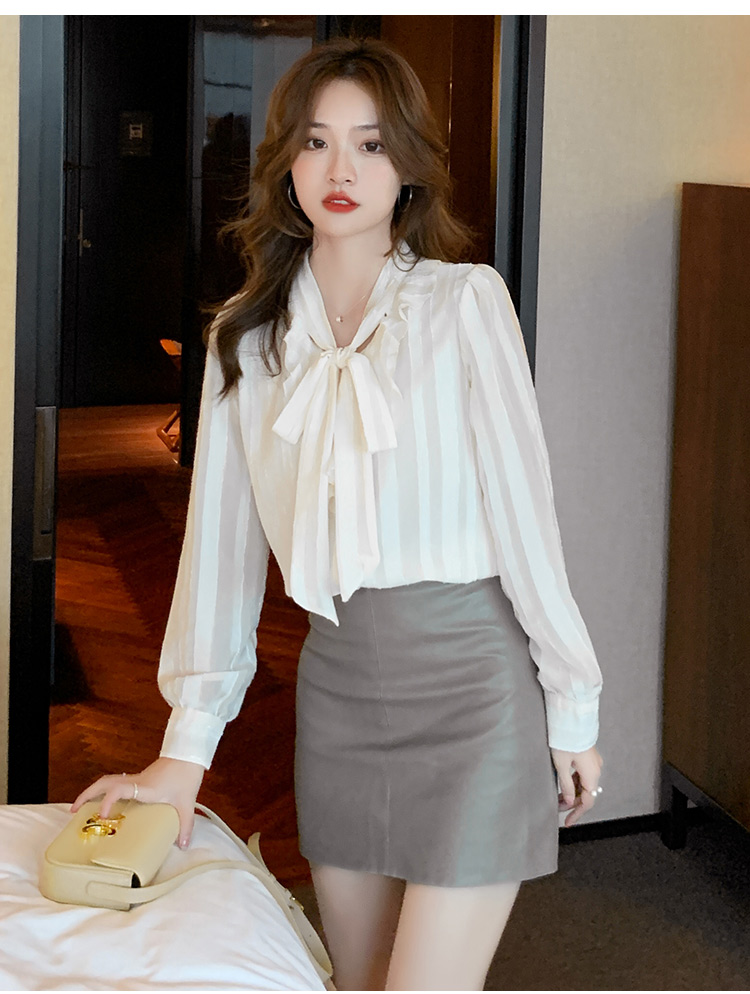 Bow chiffon shirt frenum unique tops for women