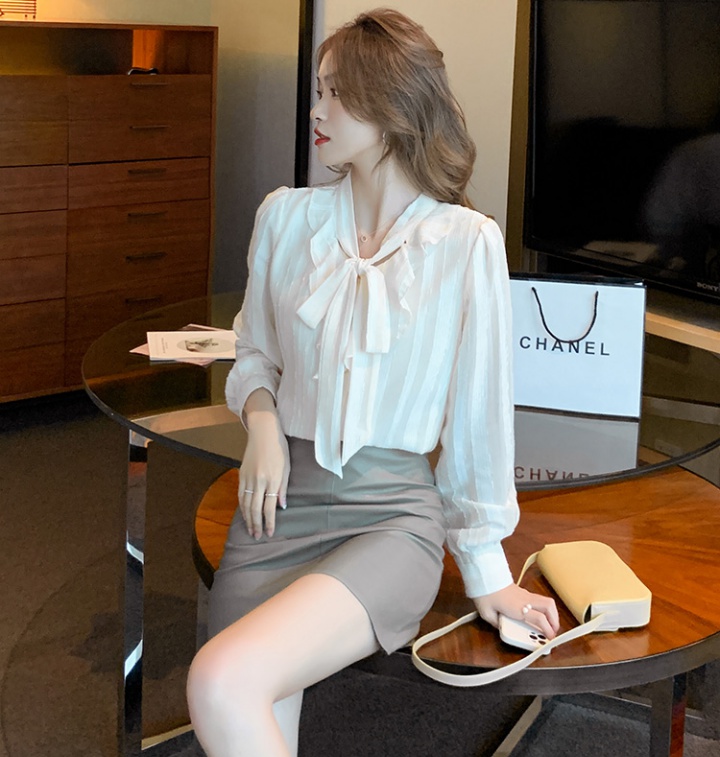 Bow chiffon shirt frenum unique tops for women