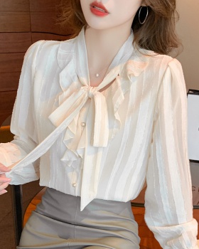 Bow chiffon shirt frenum unique tops for women