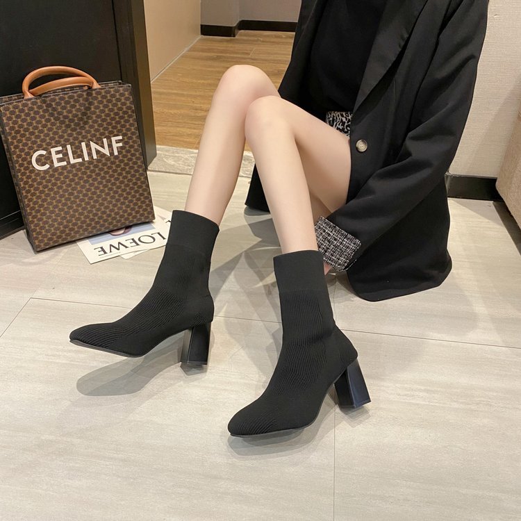 Korean style women's boots middle-heel boots for women