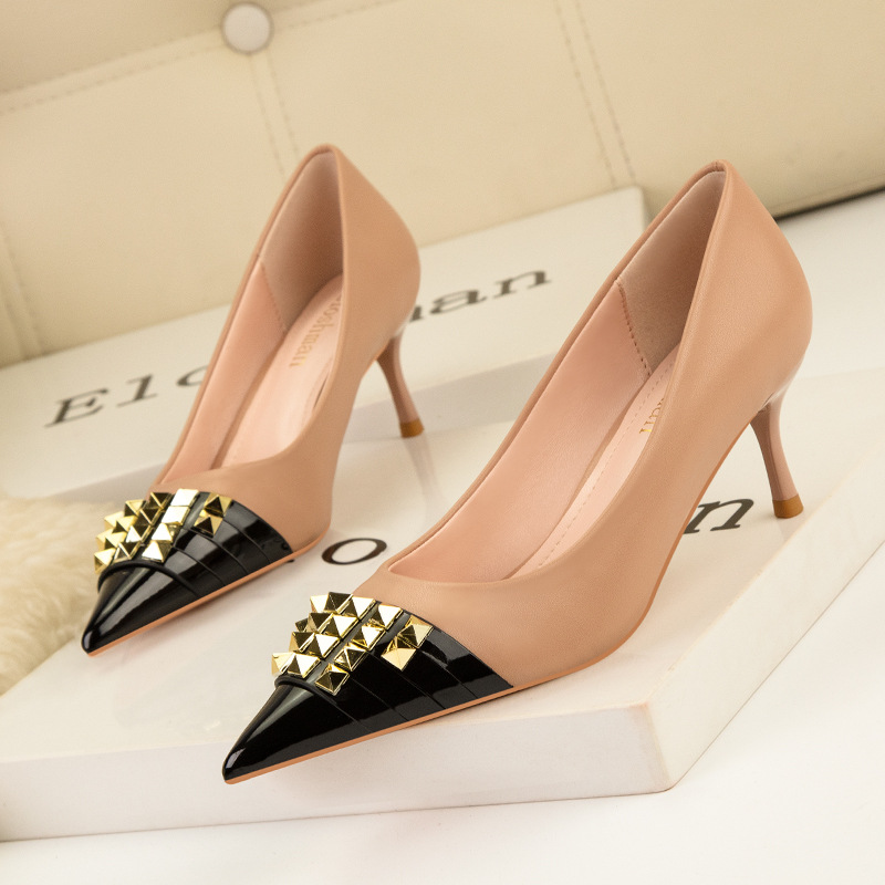 Low European style stilettos slim sexy high-heeled shoes