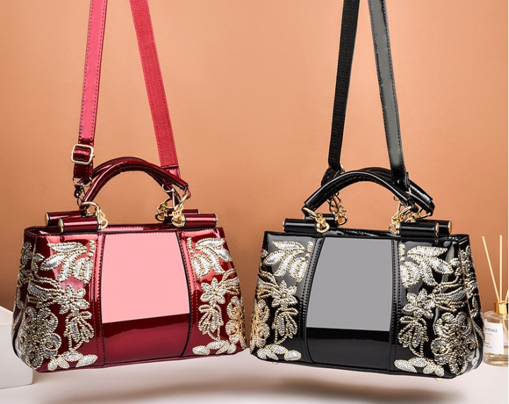 Patent leather European style handbag for women