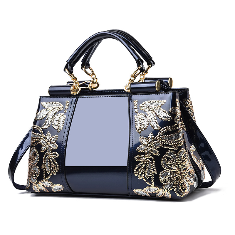 Patent leather European style handbag for women