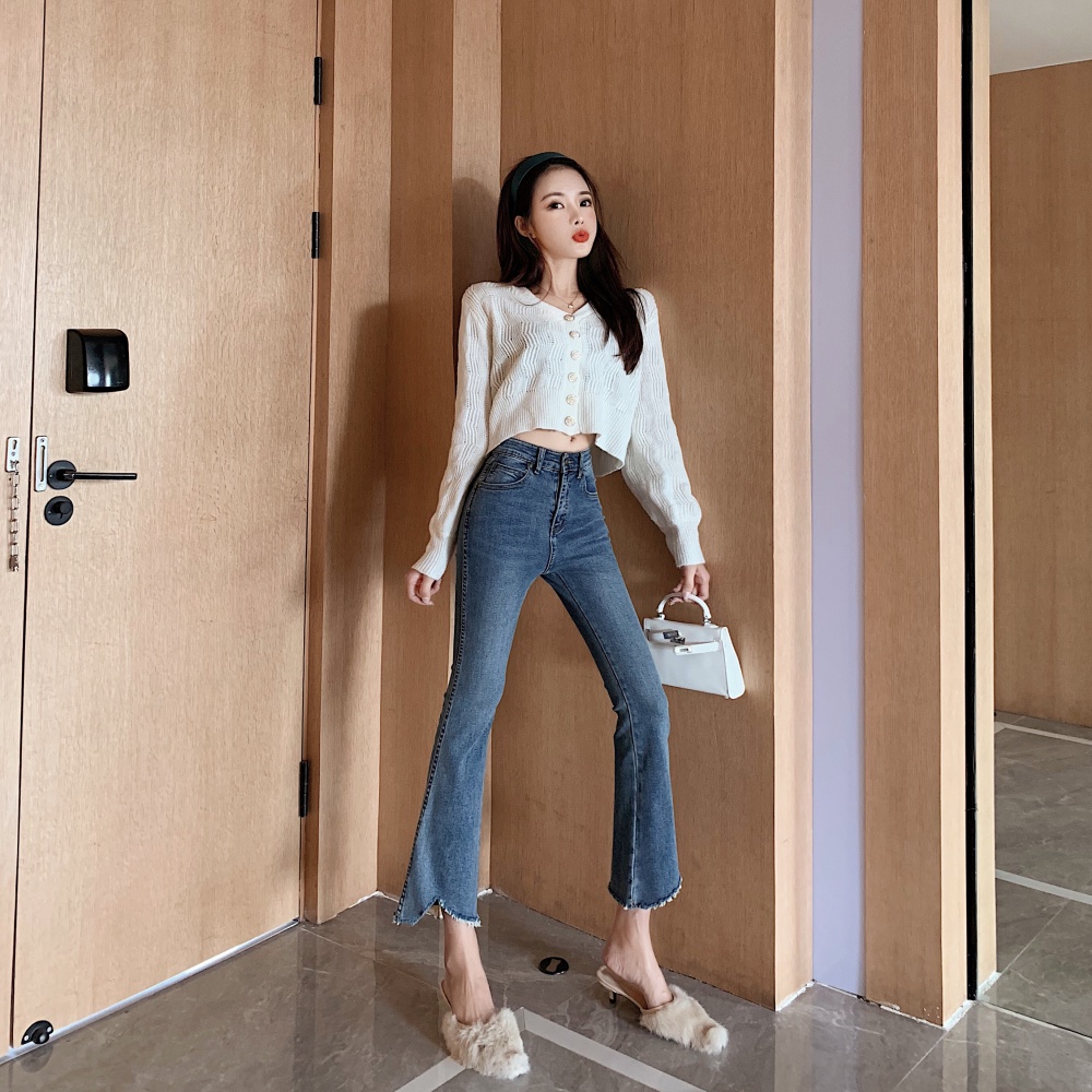 High waist Korean style flare pants all-match fashion jeans BE00538 
