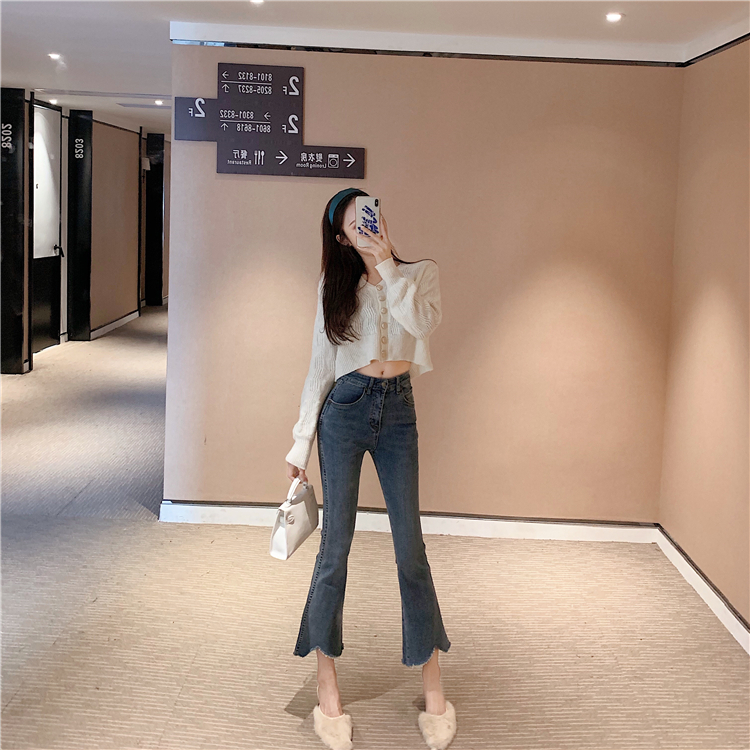 High waist Korean style flare pants all-match fashion jeans