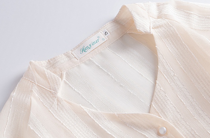 Vertical stripes all-match spring shirt for women