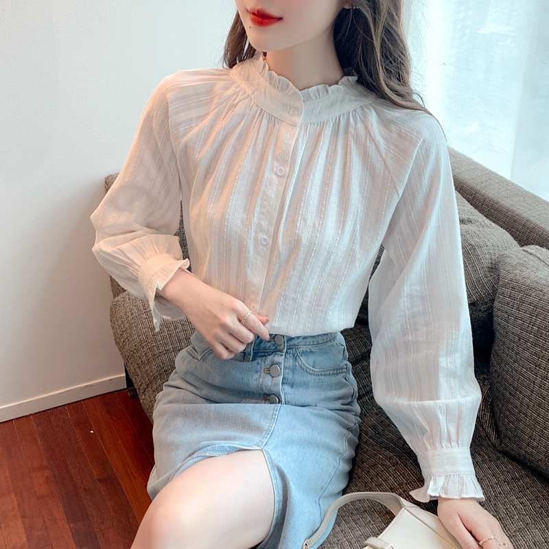 Unique puff sleeve shirt spring tops for women