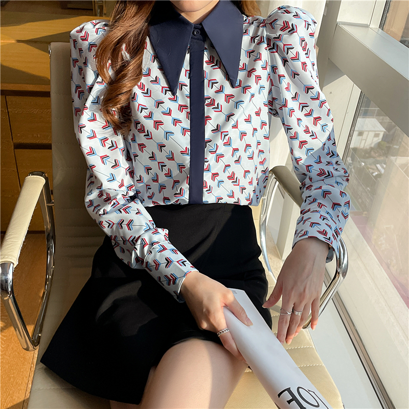 Korean style lantern sleeve shirt for women