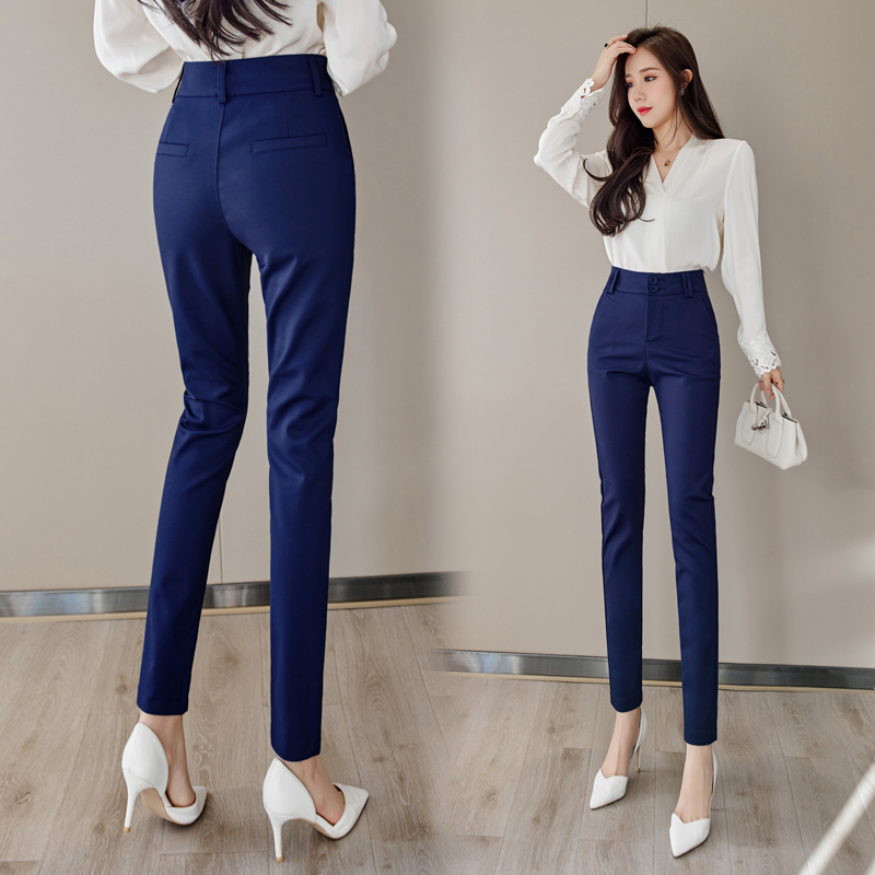 Breasted suit pants profession long pants for women