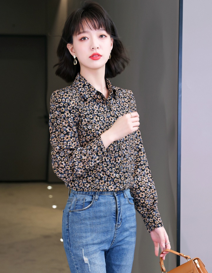 Satin spring shirt slim Korean style tops for women