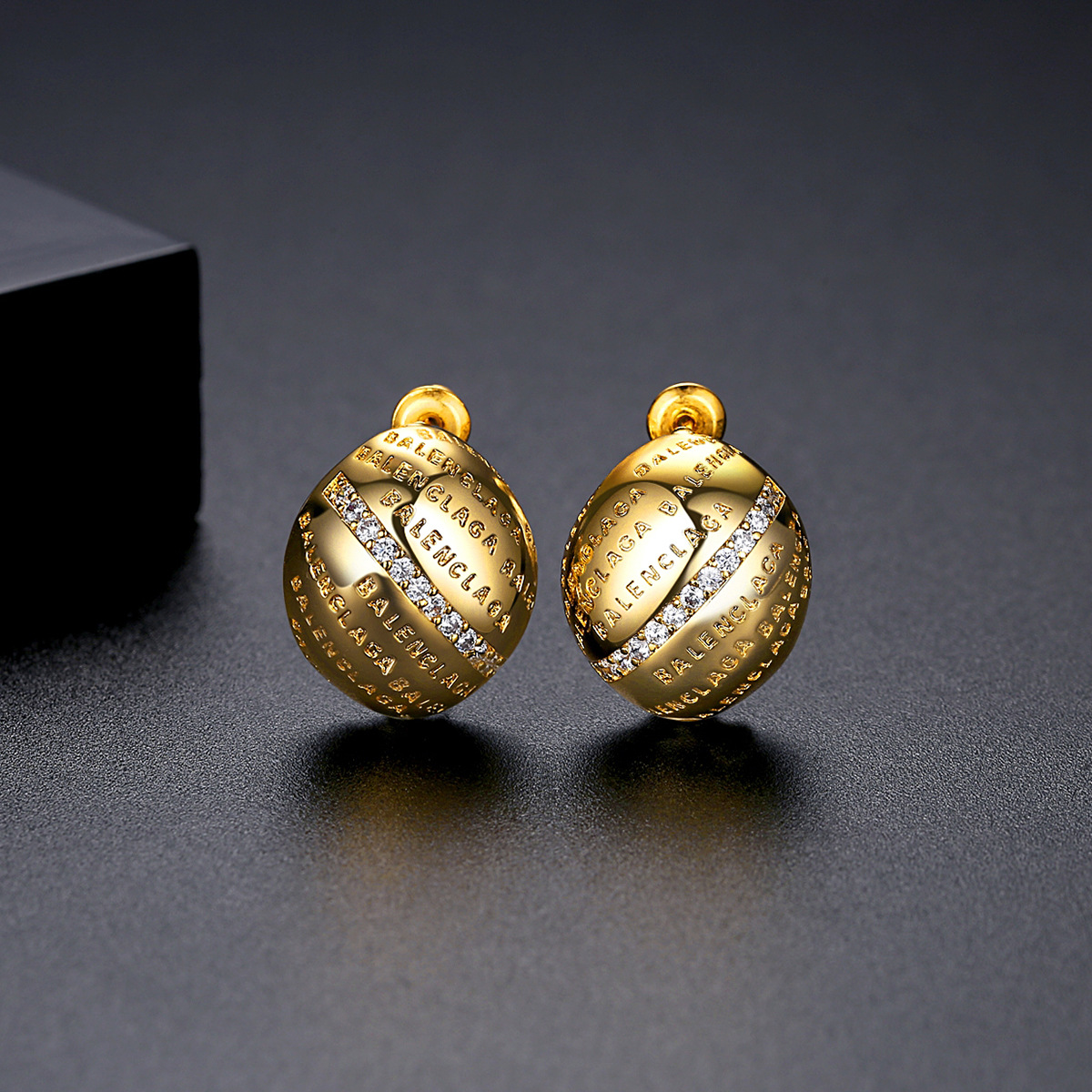 Fashion zircon stud earrings letters earrings for women