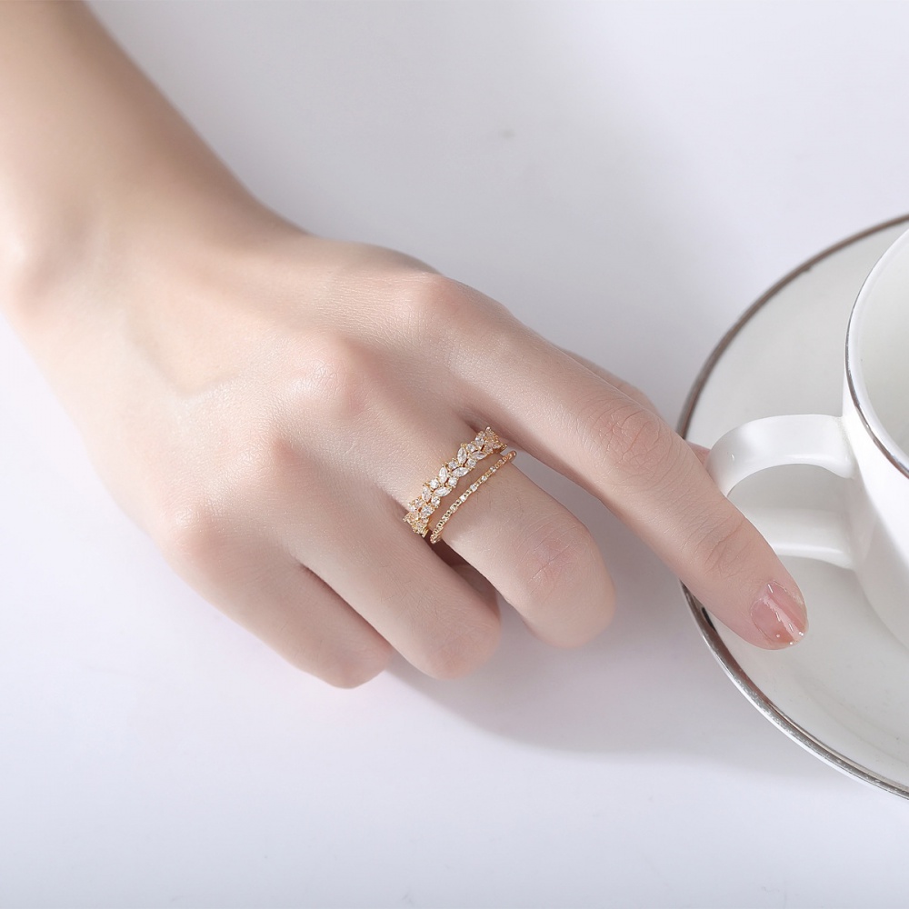Simple opening double Korean style ring