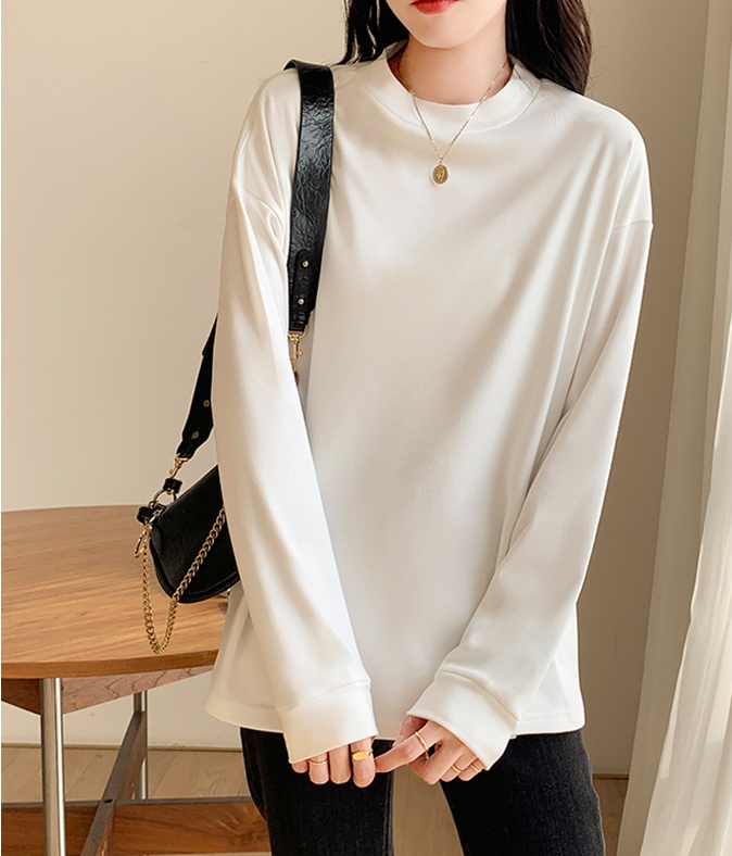 Sueding all-match T-shirt thick bottoming shirt for women