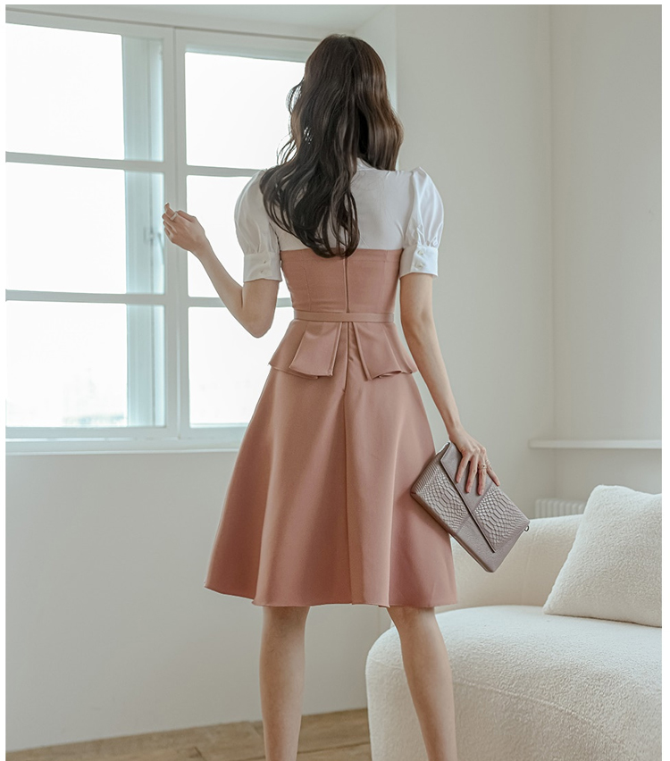 Pseudo-two Korean style temperament spring and summer dress