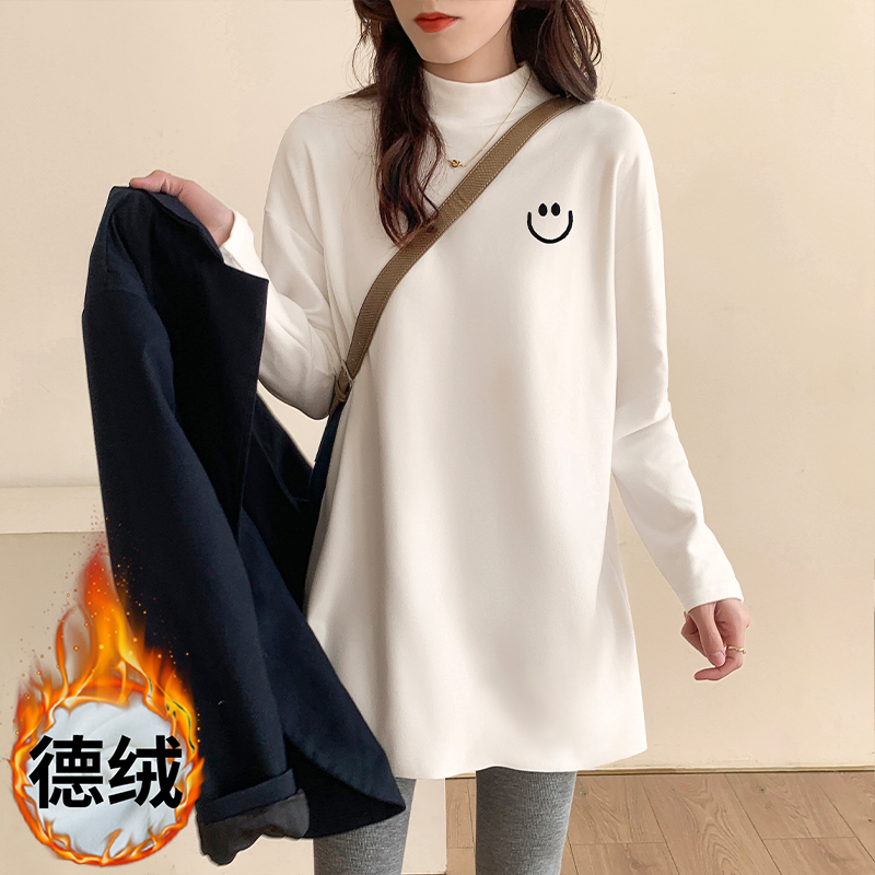 Embroidery bottoming shirt long sleeve T-shirt for women