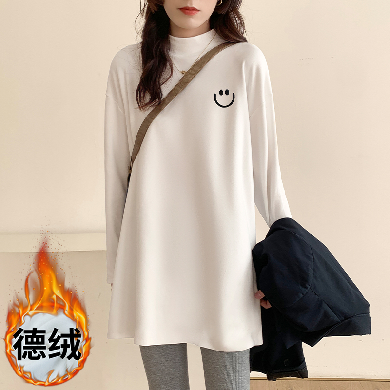 Embroidery bottoming shirt long sleeve T-shirt for women