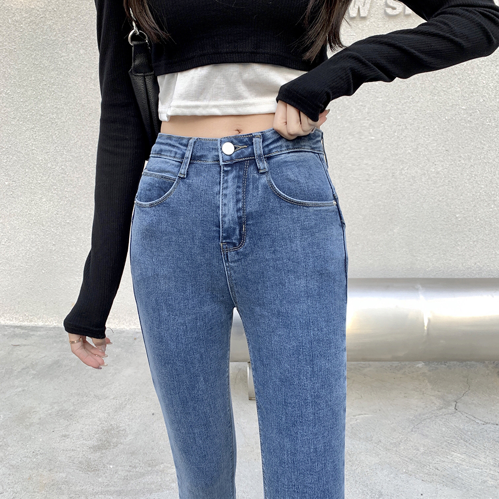 Tight spring peach pencil pants sexy slim jeans for women