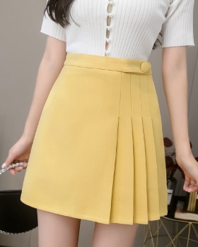 High waist pleated short skirt spring skirt for women