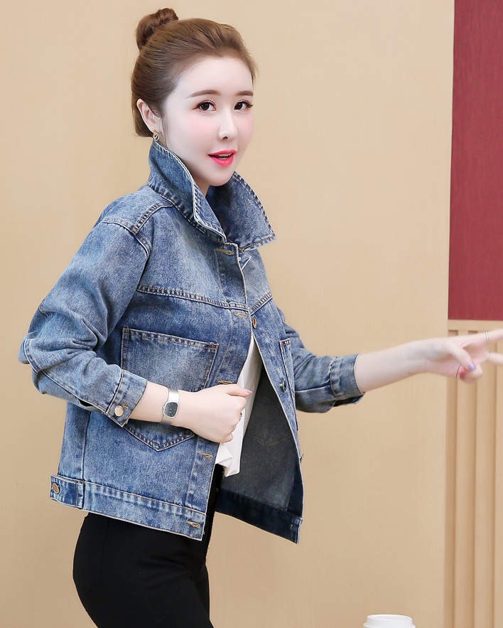 Loose denim tops Korean style jacket for women