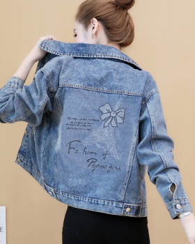 Loose denim tops Korean style jacket for women