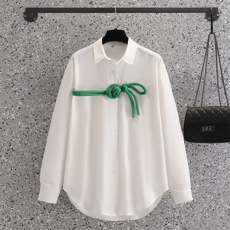 Spring art white tops slim large yard retro shirt for women